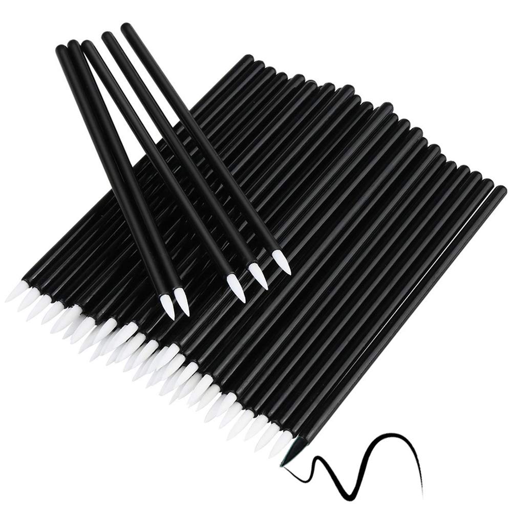 Bysiter Disposable Eyeliner Brush Eye shadow Applicator Fine Point Eye Liner Pens Lip Liner brushs Cosmetic Wands Makeup Tool set200pcs (Black)