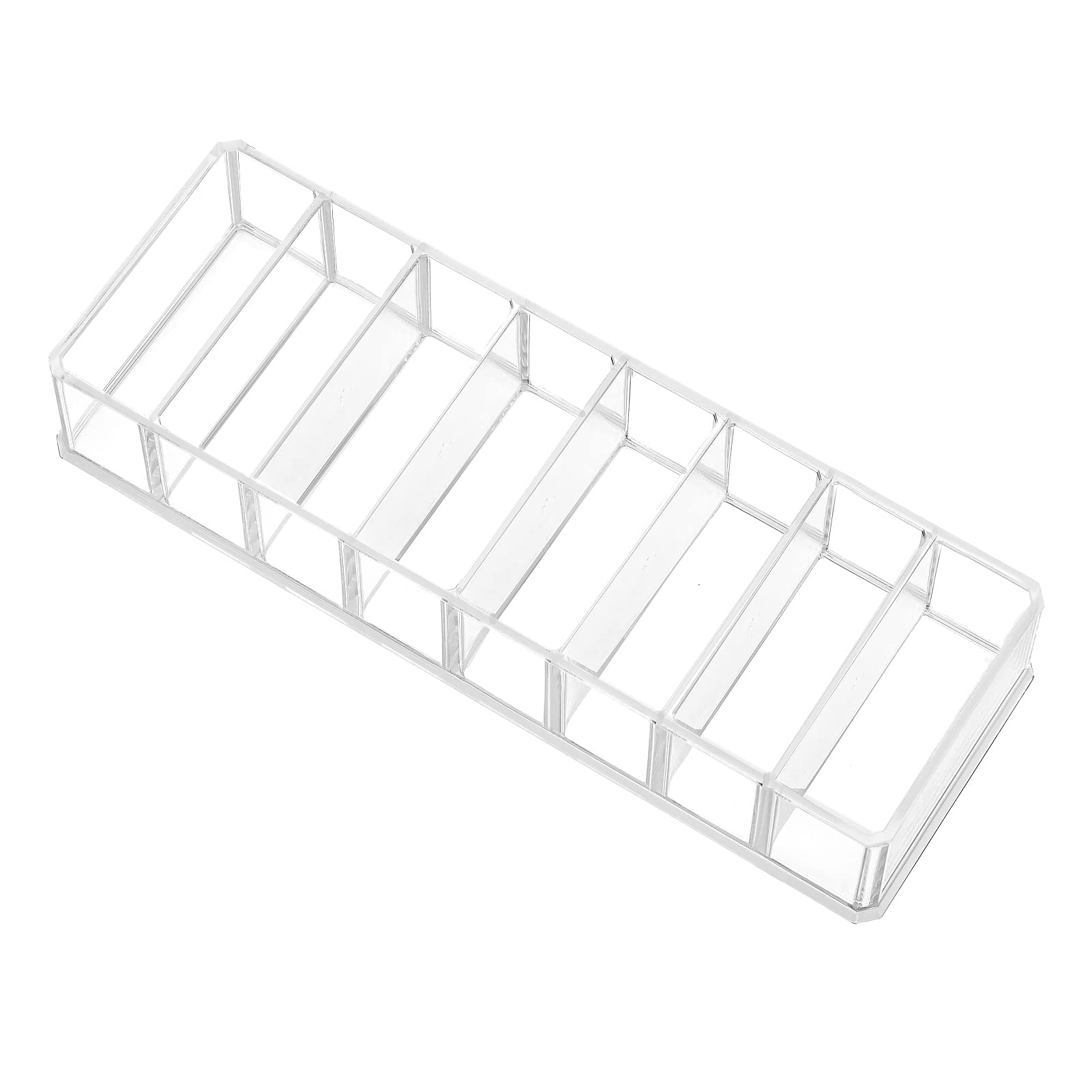 HBlife Clear Acrylic Makeup Compact Organizer, 8 Spaces Vanity Organizer Stand Eyeshadow Pallet Storage for Lipstick Bronzer Powder Highlighter, Skincare Cosmetic Display Cases for Bathroom