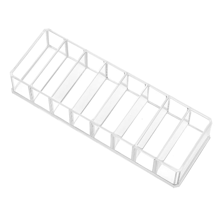 HBlife Clear Acrylic Makeup Compact Organizer, 8 Spaces Vanity Organizer Stand Eyeshadow Pallet Storage for Lipstick Bronzer Powder Highlighter, Skincare Cosmetic Display Cases for Bathroom
