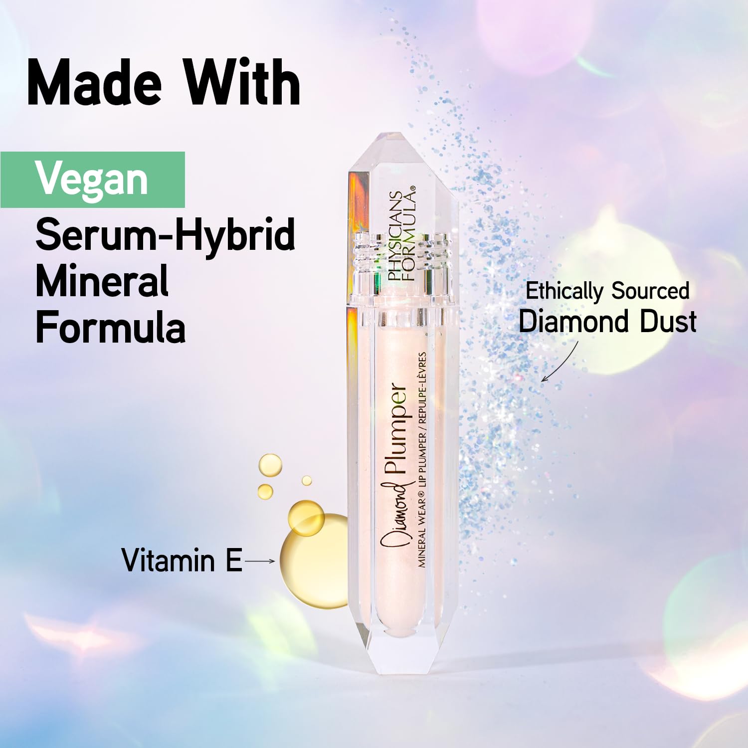 Physicians Formula Mineral Wear Diamond Glow Lip Plumper Light Pink Princess Cut