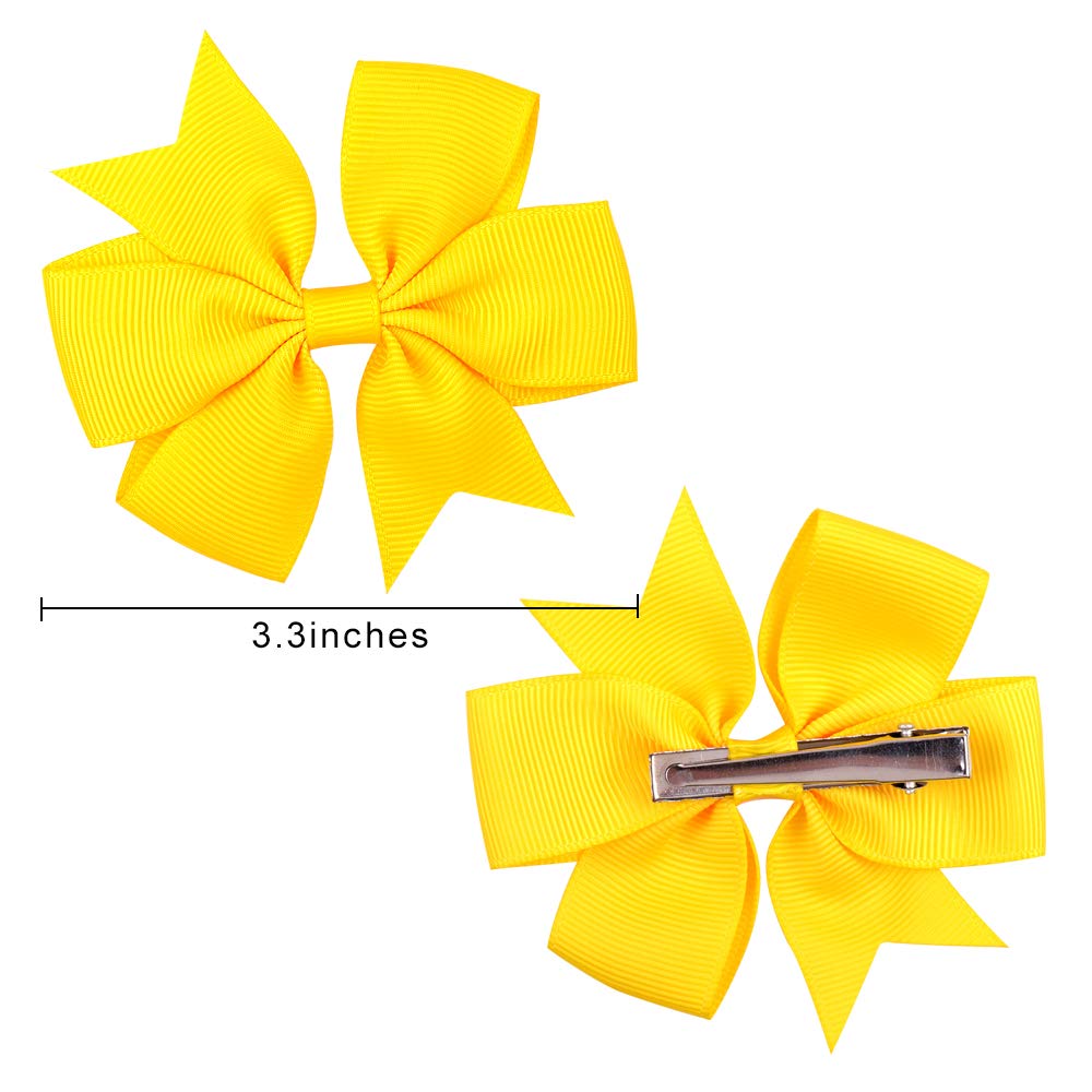 Choicbaby 40pcs Baby Girls Grosgrain Ribbon Pinwheel Hair Bows Alligator Clips Hair Pins Barrettes for Toddler Infants Newborn