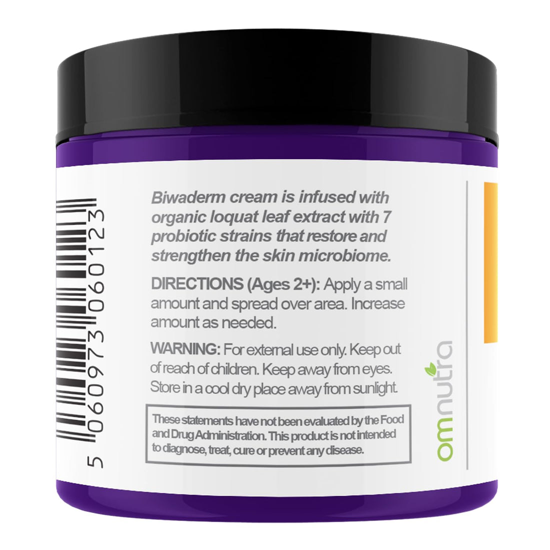 OmNutra Biwaderm Probiotic Skin Cream - 4OZ Organic Based Topical Probiotics for Skin Care Eczema Treatment Psoriasis Treatment for Folliculitis Treatment Pure Aloe Vera Gel 4oz