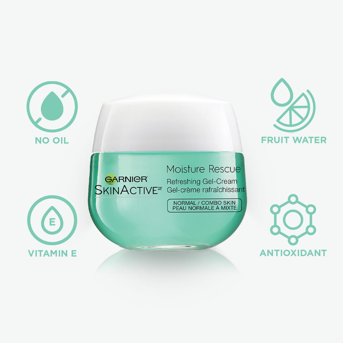 Garnier Skinactive Moisture Rescue Face Moisturizer Cream, Normal/Combo, 2 Count