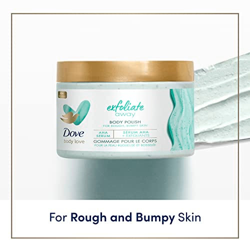 Dove Body Love Body Polish Exfoliate Away 3 Count for Rough, Bumpy Skin Body Scrub with AHAs for Silky Smooth Skin 12 oz