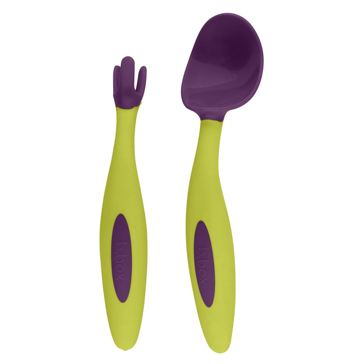 b.box Toddler Cutlery Set: Patented FLORK™ Designed Fork, Spoon & Travel Case, Easy Grip Handles, Dishwasher Safe, BPA Free (Passion Splash)
