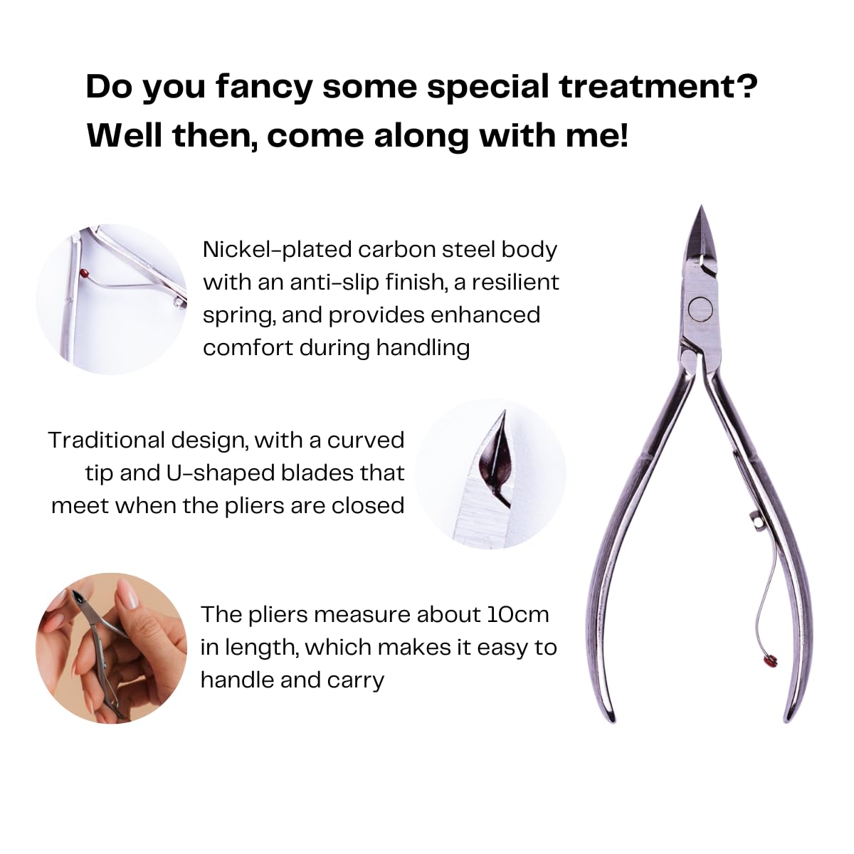 Cuticle Nipper Super Sharp - MUNDIAL 522-AP - Cuticle Trimmer for Manicure Kit and Pedicure Tools, Carbon Steel Handlee with Durable Spring. Tip Guard Included