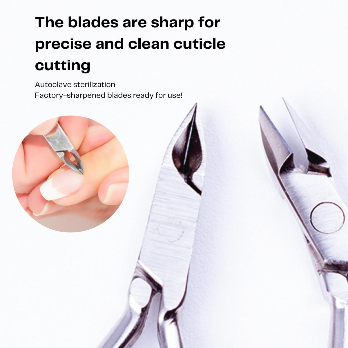 Cuticle Nipper Super Sharp - MUNDIAL 522-AP - Cuticle Trimmer for Manicure Kit and Pedicure Tools, Carbon Steel Handlee with Durable Spring. Tip Guard Included