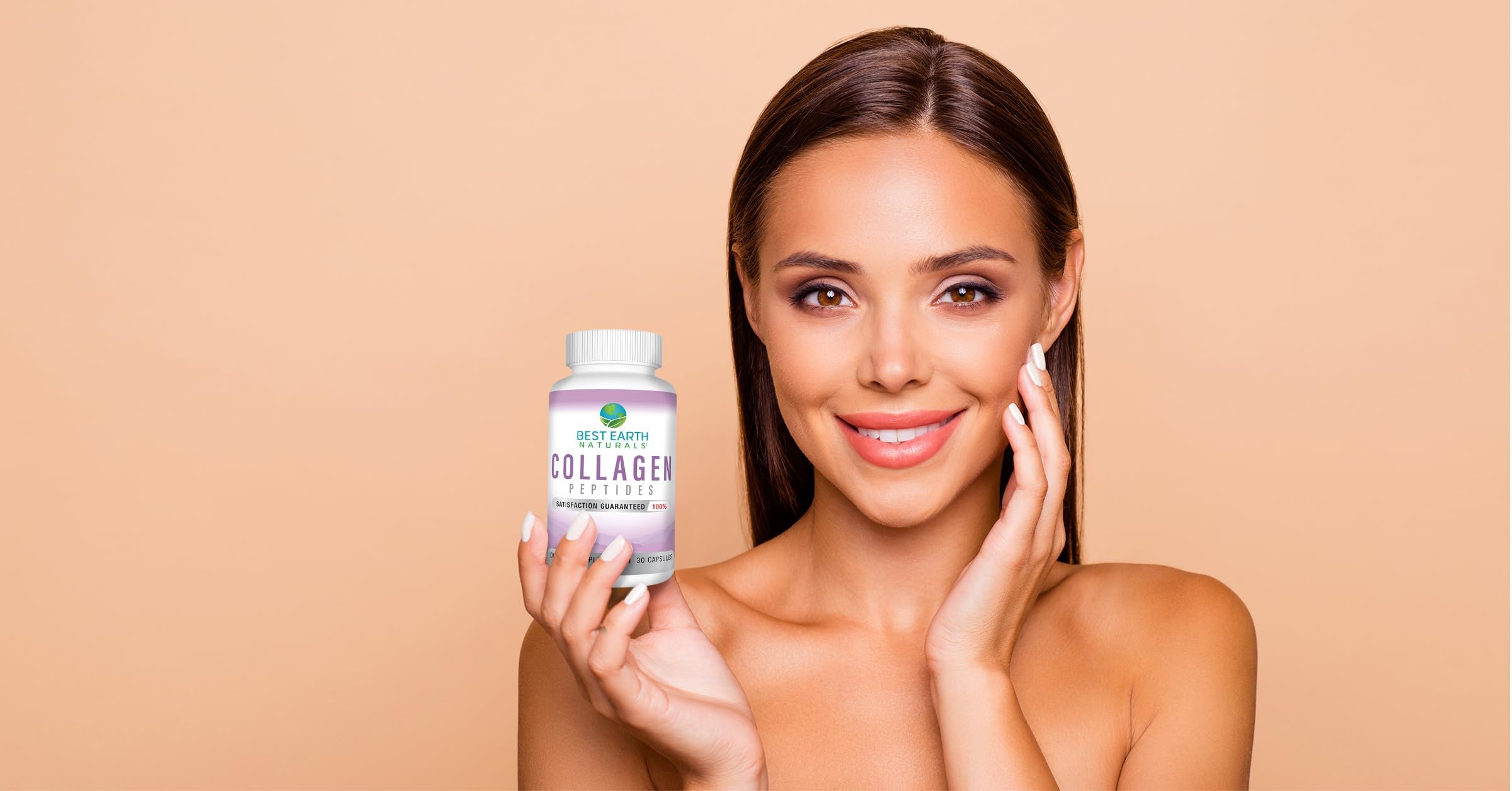 Best Earth Naturals Hydrolyzed Collagen Type I & III - Collagen Peptides Supplement for Women and Men to Support Hair, Skin, Nails, & Joints 30 Day Supply (30 Capsules)