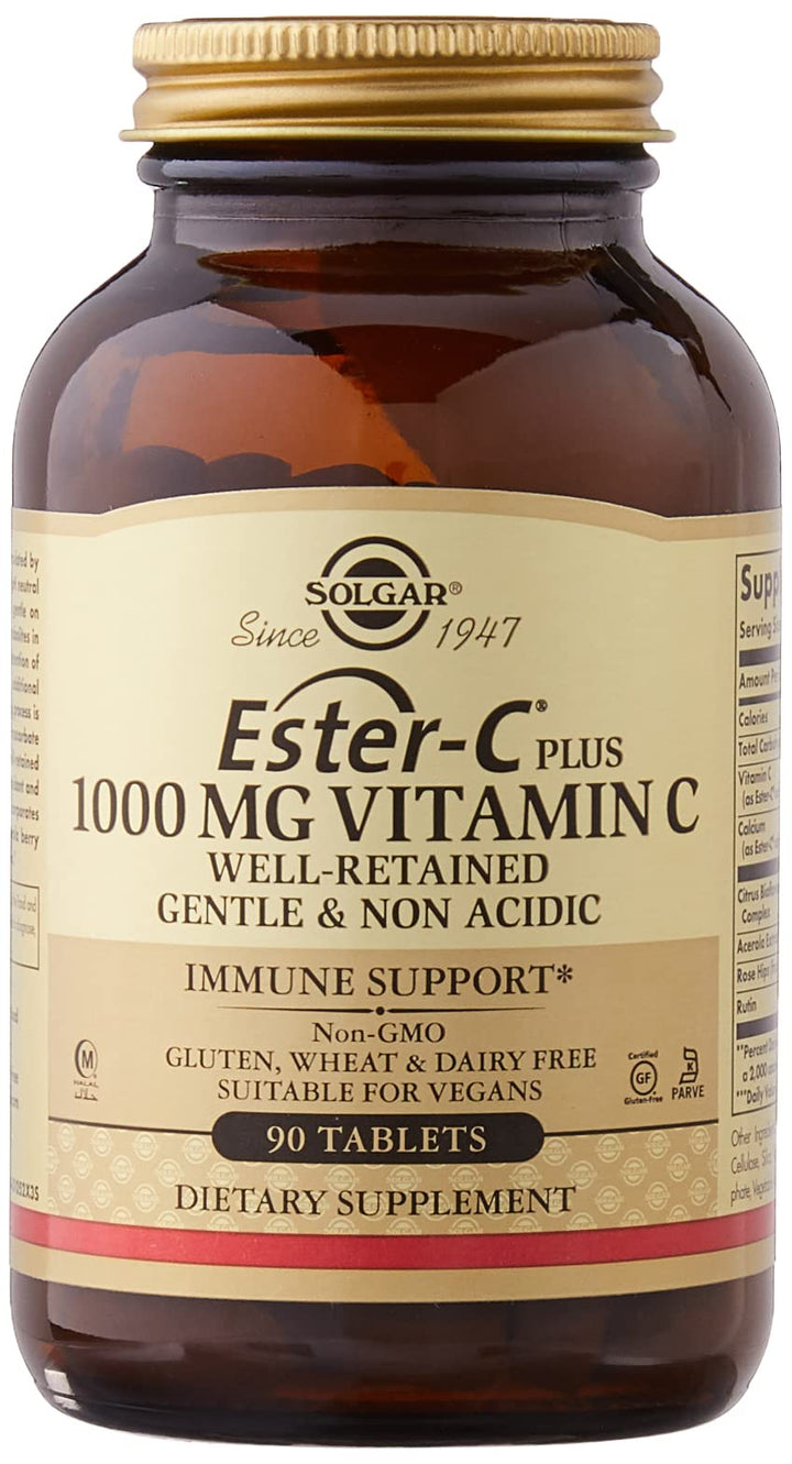 Solgar Ester-c Plus 1000 Mg Vitamin C Ascorbate Complex, 90 Tablets, 90 Count (Pack of 12)