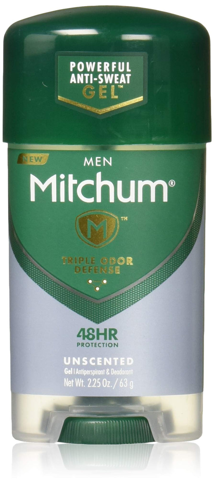 MITCHUM POWER GEL Anti-Perspirant and Deodorant UNSCENT, CLEAR 2.25 OZ, 4 Pack