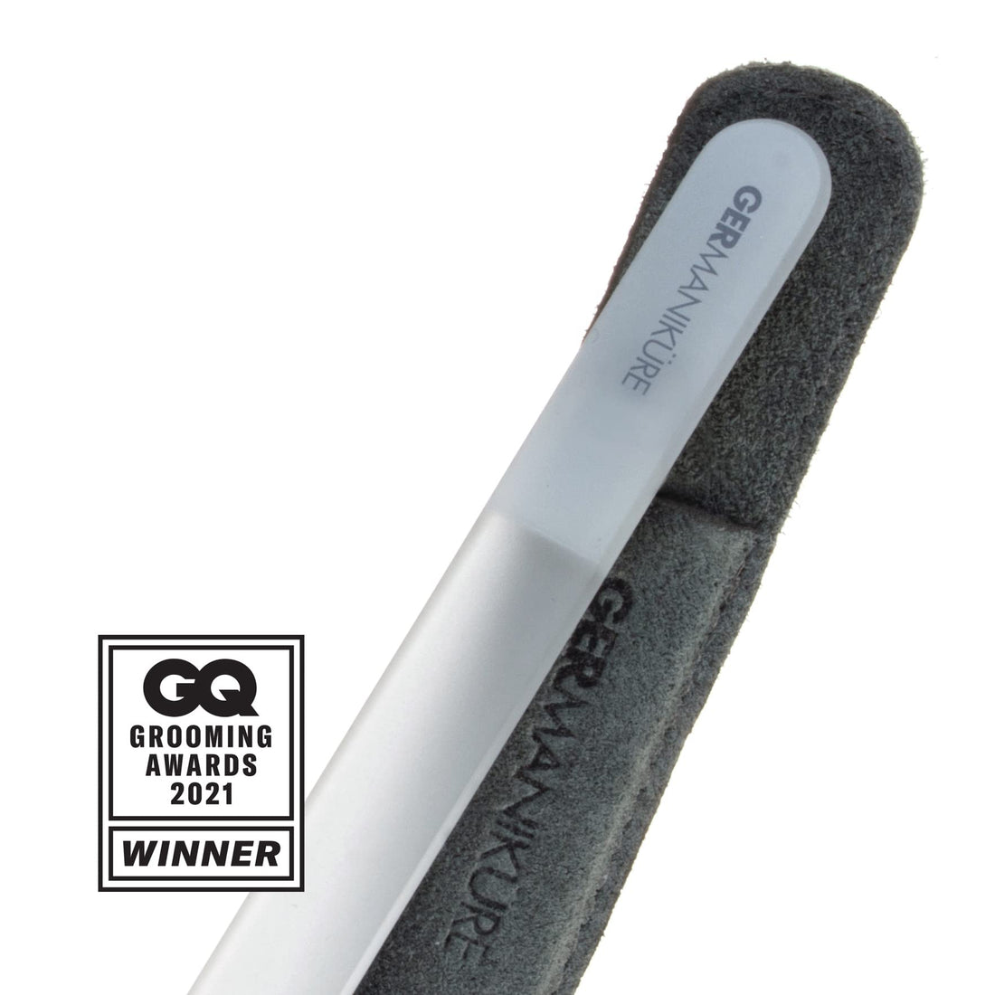 Crystal glass nail file in leather case, 3mm thick. DEAR MOM: I LOVE YOU