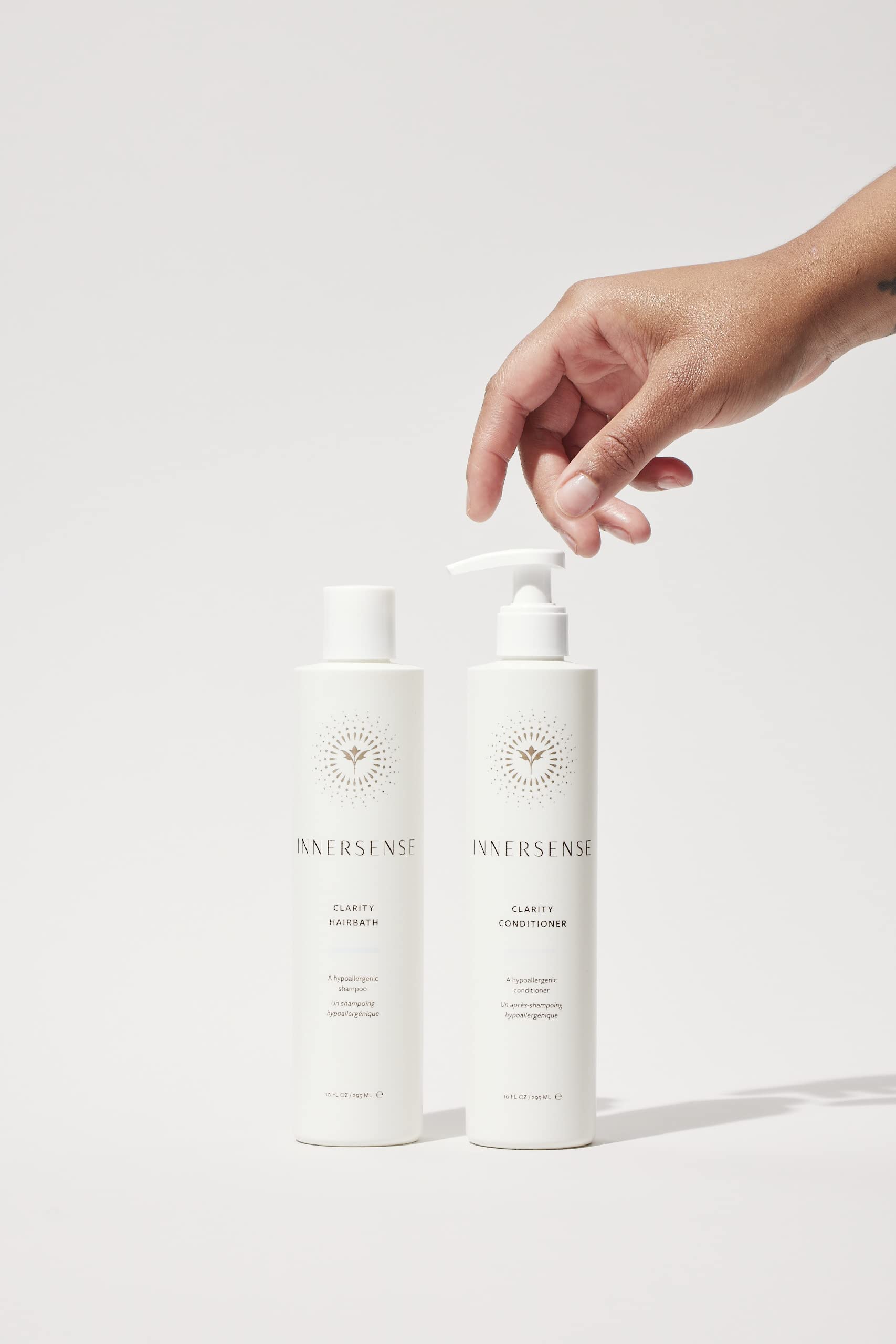 Innersense Organic Beauty - Natural Clear + Calm Hypoallergenic Clarity Hairbath + Conditioner Duo | Non-Toxic, Cruelty-Free Haircare (10 fl oz | 295 ml)