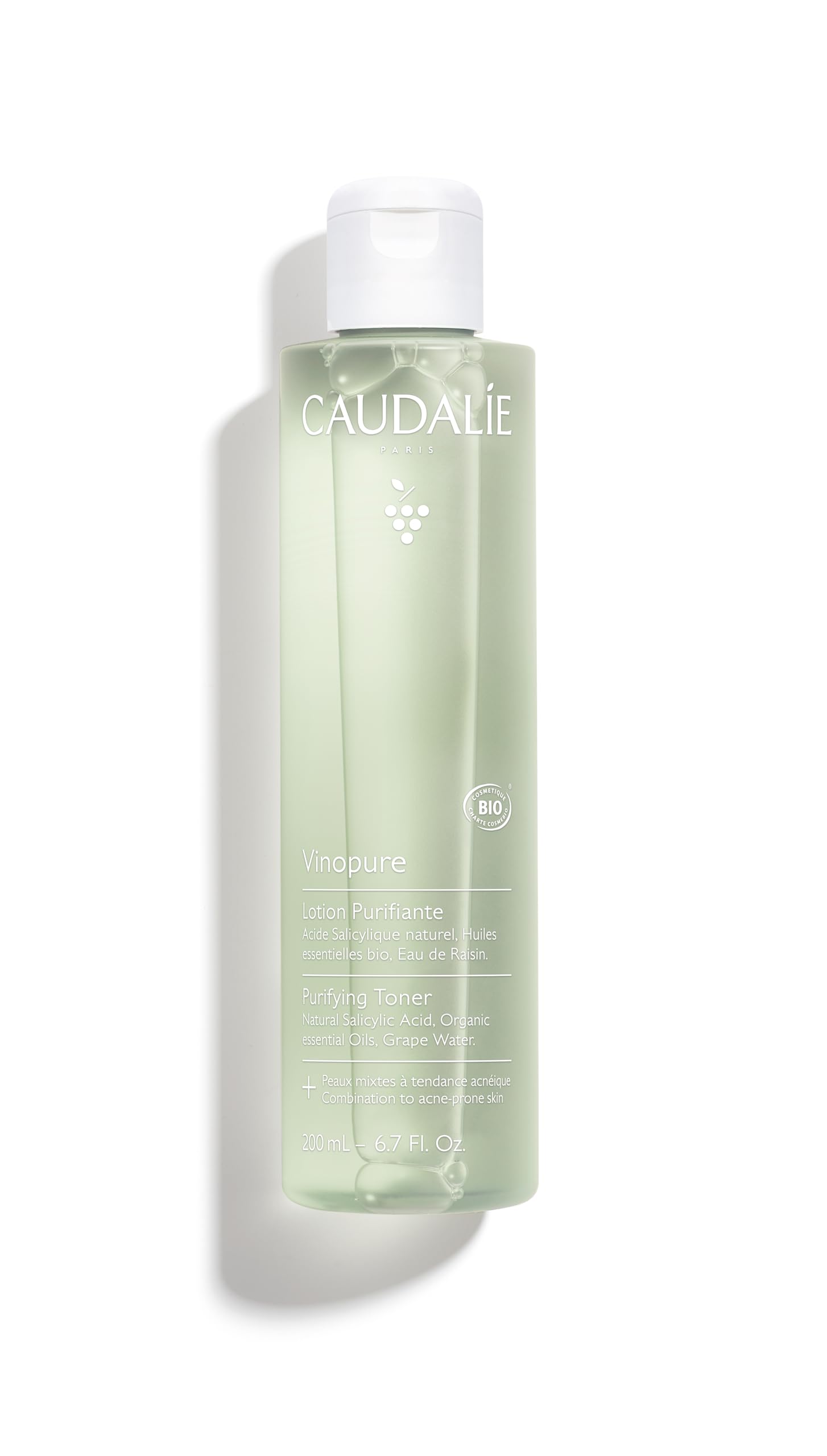 Caudalie Vinopure Natural Salicylic Acid Pore Minimizing Toner, 6.7 Ounce