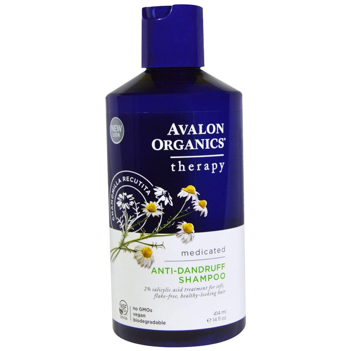Avalon Organics Anti-Dandruff Shampoo and Anti-Dandruff Conditioner Bundle With 2% Salicylic Acid, Aloe Vera, Tea Tree, Chamomille and Essential Oils, 14 fl. oz. each