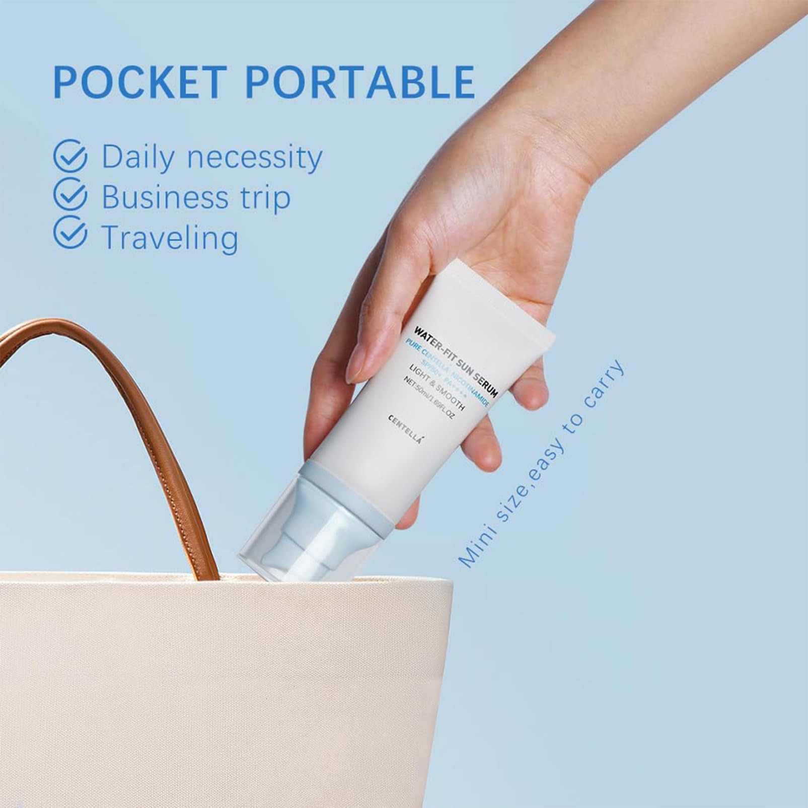 á Sunscreen SPF 50, Hyalu Cica Water-Fit Sun Serum, Face Sun Screen Long-Lasting Protection, Cen-tella Madagascar Sunscreen, NO White Cast - Dry Oily Skincare (Blue 1)