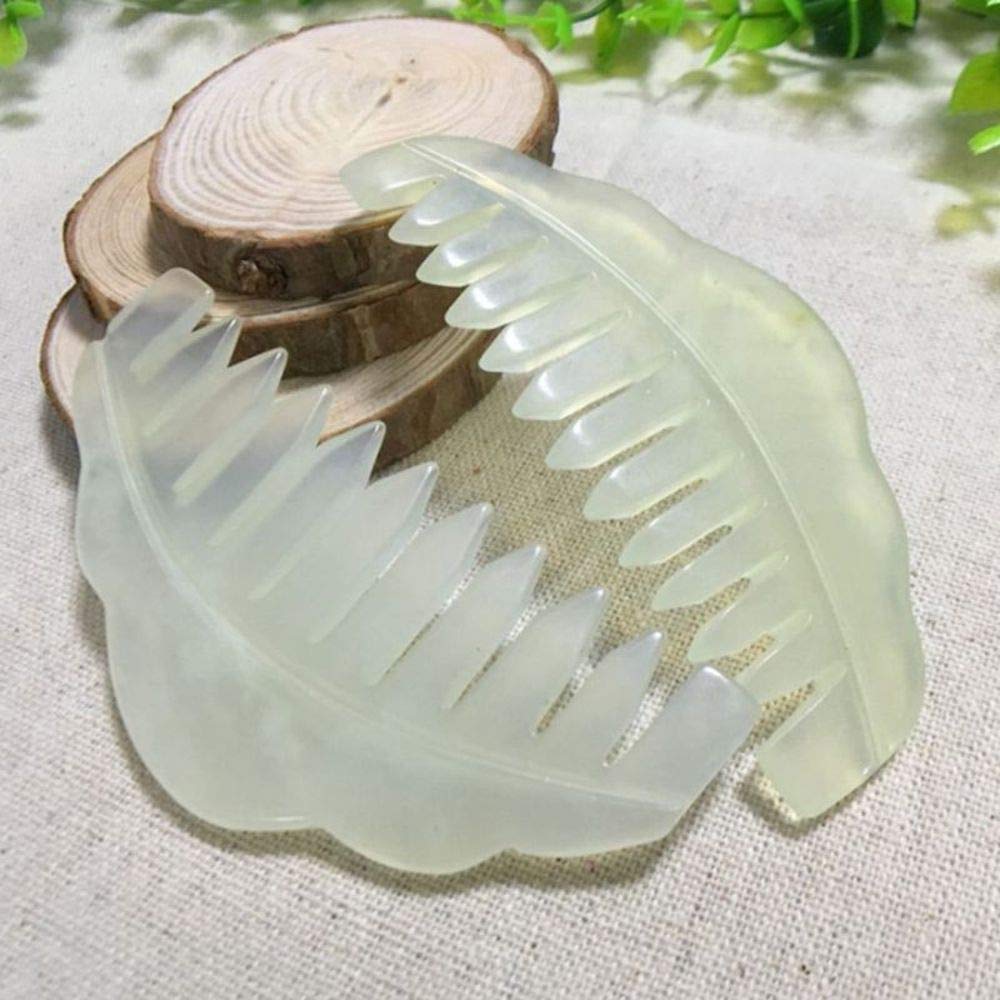 AIBER Jade Stone Head Therapy Massage Hair Comb Scalp Massager Pack of 2