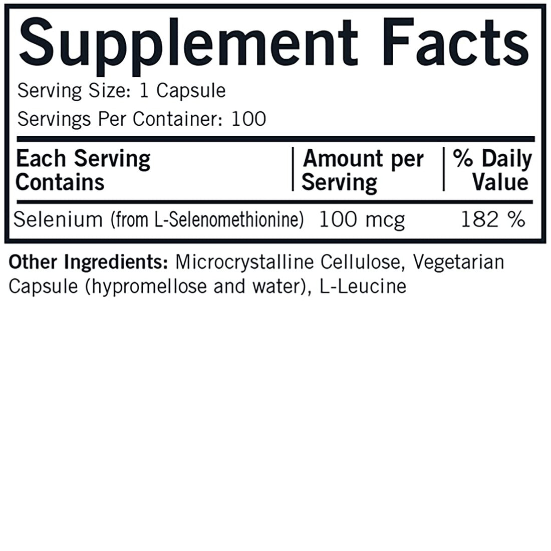Selenium 100 mcg Capsules - Hypo - 100 ct.