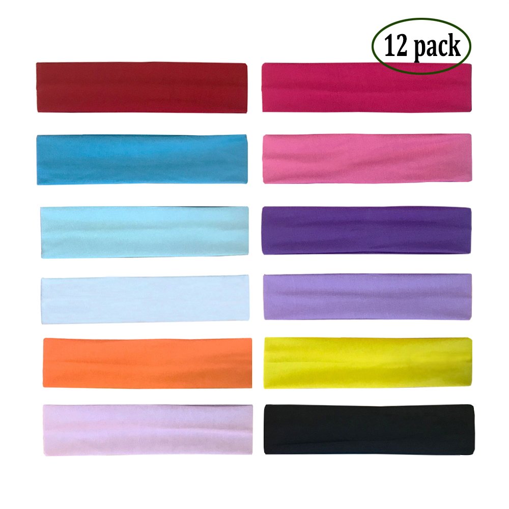 Zapire 12 Packs Headbands Women Hair Bands Stretchy Hairband Soft Head Wrap Beauty Elastic Headbands For Women Hair Accessories For Girl Women Head BandsË†12 Packs