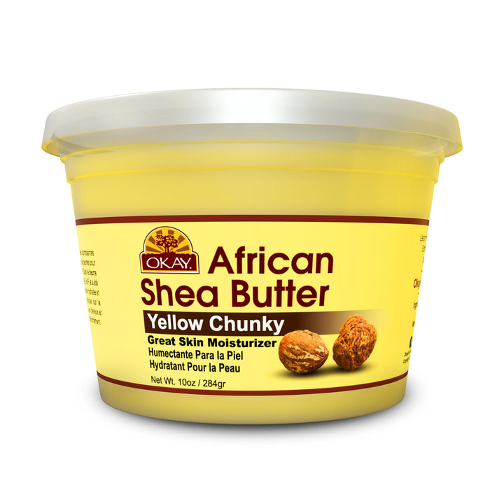 Okay Shea Butter Chunks Jar, Yellow, 10 Ounce