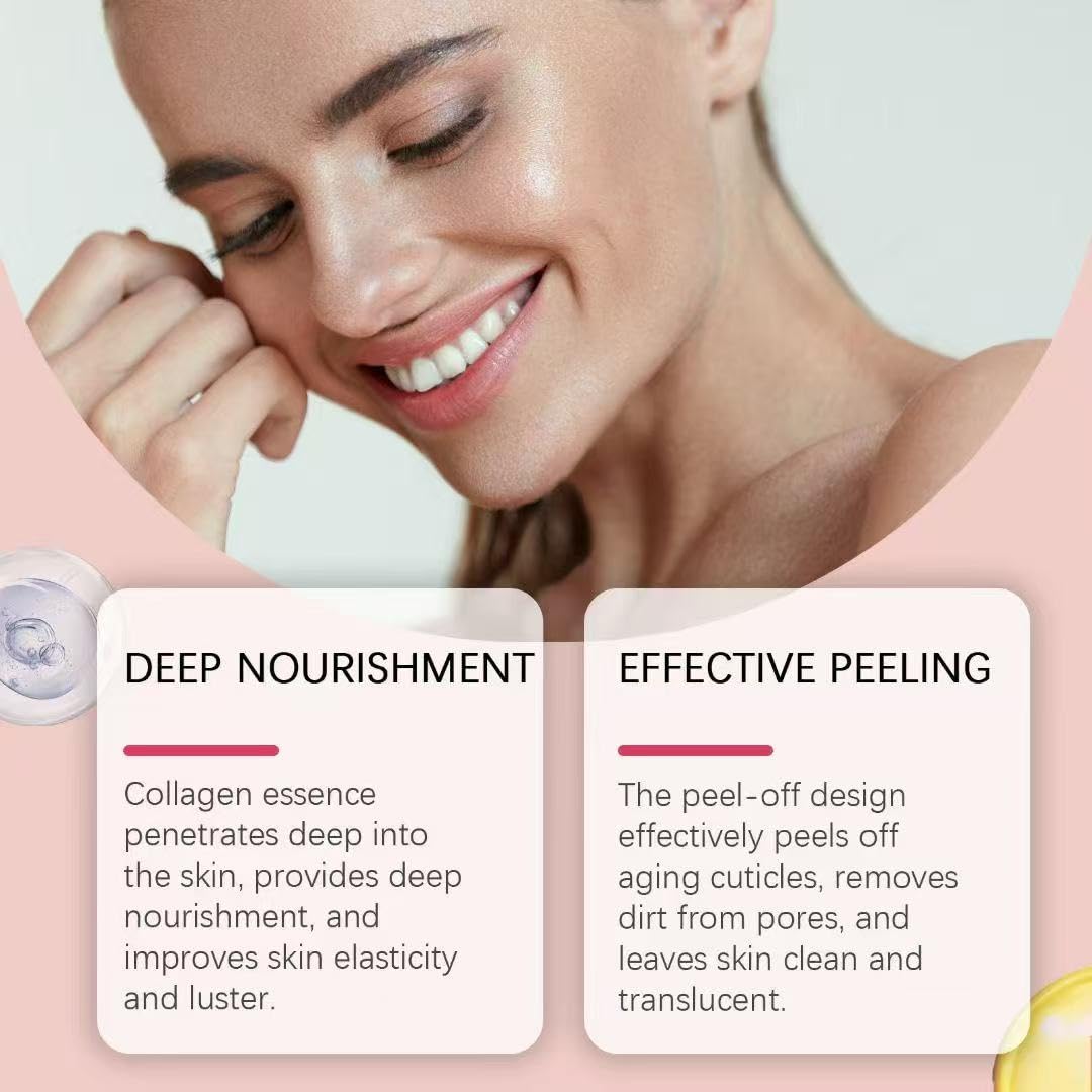 LUOBO Collagen Overnight Wrapping Peel Off Facial Mask Pack,Collagen Night Wrapping Mask, Elasticity & Hydration Care, Reduces Sagging & Dullness