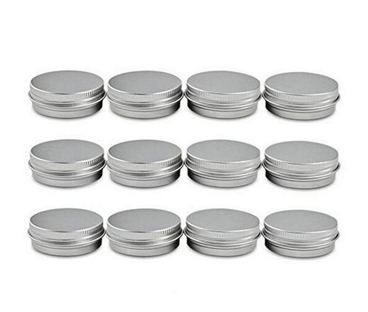 echo-ove 2 Oz, 60 ML Gram Jar Aluminum Round Tins Cosmetic Sample Metal Tins Empty Container with Tight Seale