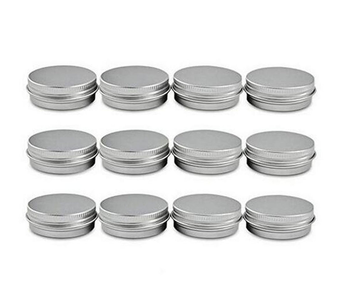 echo-ove 2 Oz, 60 ML Gram Jar Aluminum Round Tins Cosmetic Sample Metal Tins Empty Container with Tight Seale