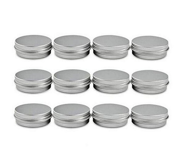 echo-ove 2 Oz, 60 ML Gram Jar Aluminum Round Tins Cosmetic Sample Metal Tins Empty Container with Tight Seale