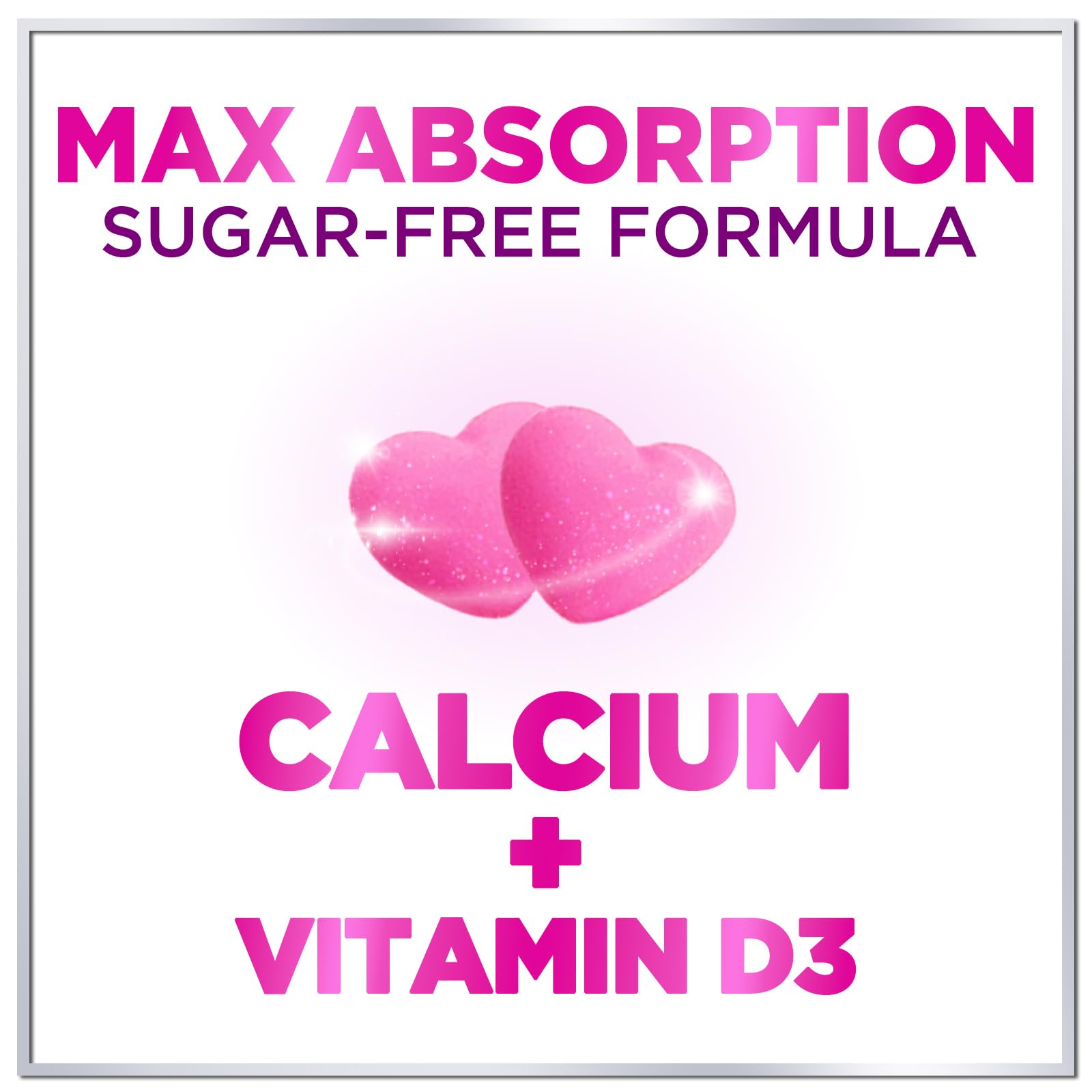 Sugar-Free Calcium Supplements for Women + 400 IU Vitamin D3 - Calcium Chews Gummy for Bone & Immune Support, Supports Teeth & Bone Strength, Chewable Calcium Supplement for Women & Men - 60 Gummies