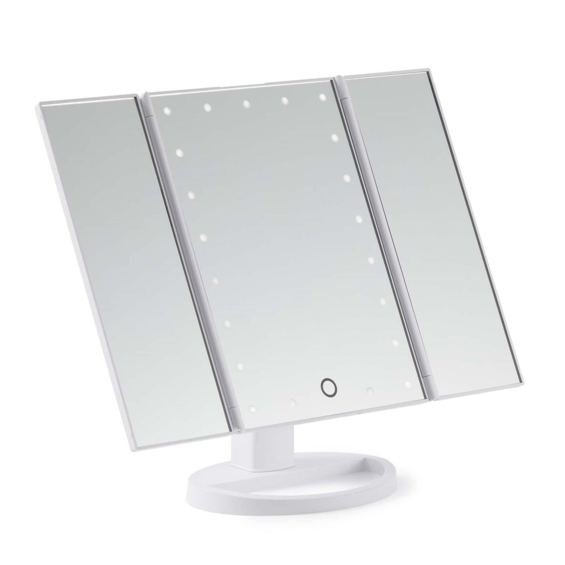Browgame Tri Folded Lighted Mirror - Collapsable, Adjustable Folding Panel Mirror With Rechargeable LED Light Technology - Portable, Mountable Stand - Your New Favorite Vanity Accessory - 1 Pc