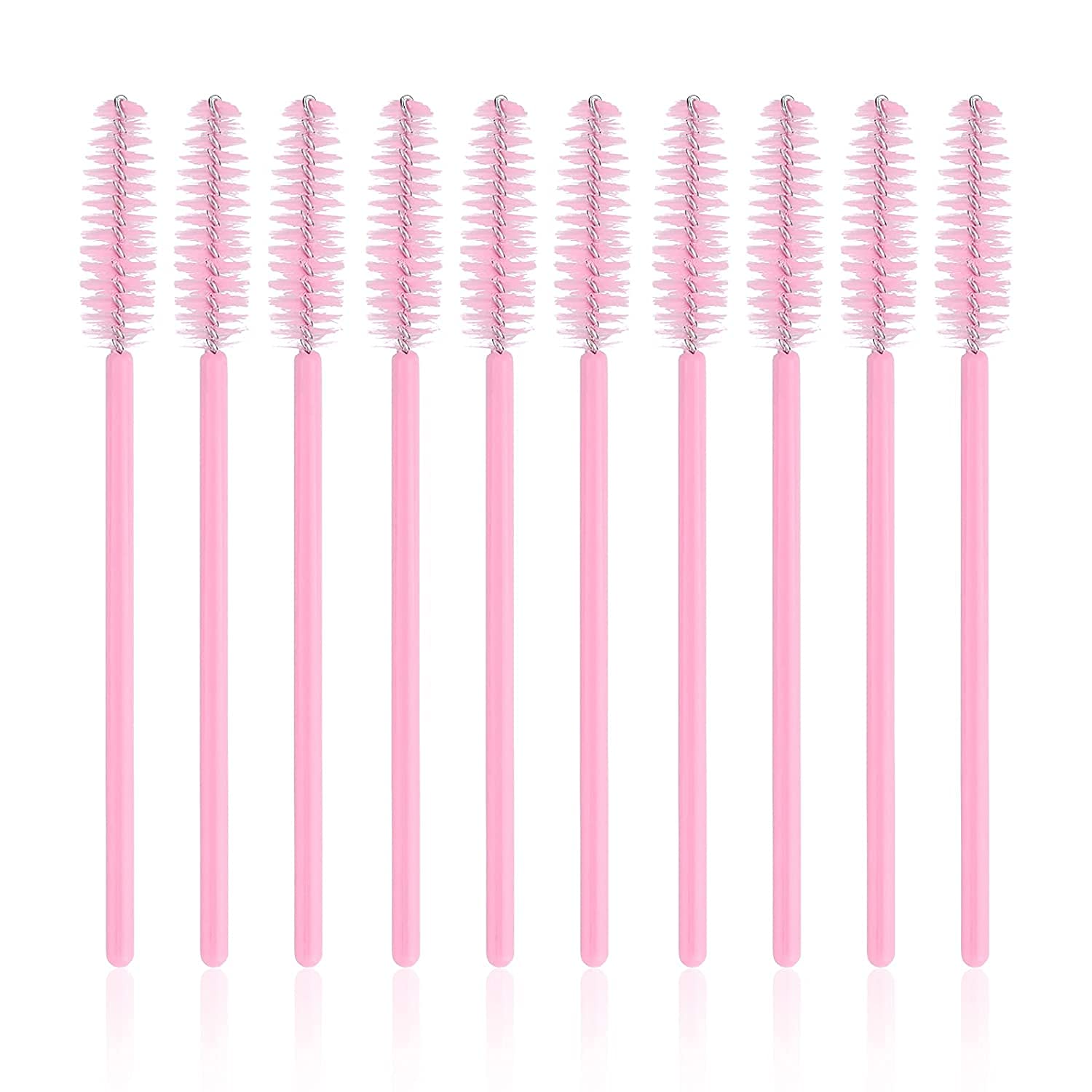 300PCS Disposable Light Pink Eyelash Brushes Mascara Wands Makeup Brush Kit Cosmetic Applicators (50Pcs X 6 Pack)