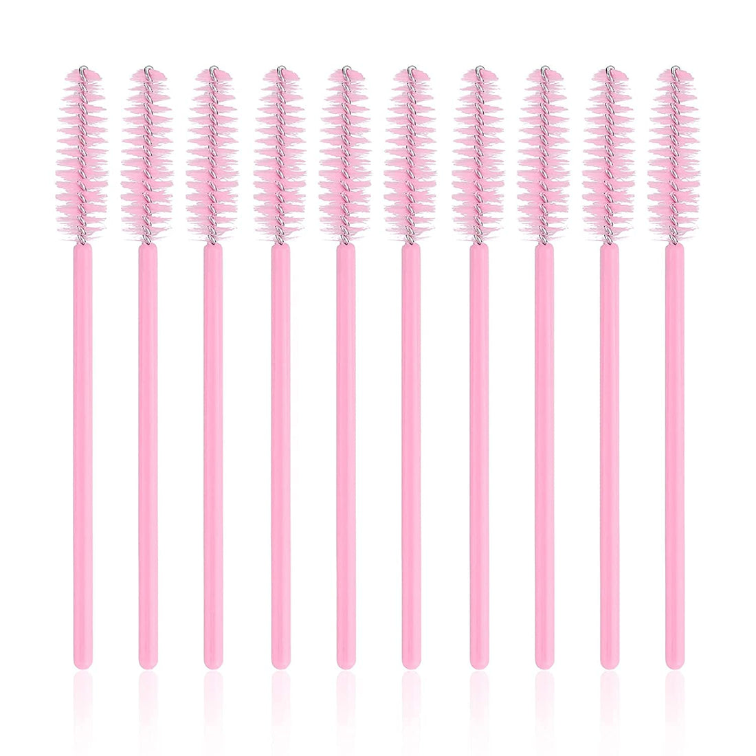 300PCS Disposable Light Pink Eyelash Brushes Mascara Wands Makeup Brush Kit Cosmetic Applicators (50Pcs X 6 Pack)