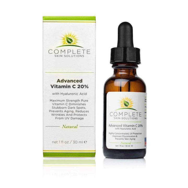 Advanced Vitamin CE Serum 20% - With Ferulic, Hyaluronic Acid, Highly Concentrated Anti Aging Formula For Discoloration, Rejuvenation & Brightness | Smooth Wrinkles