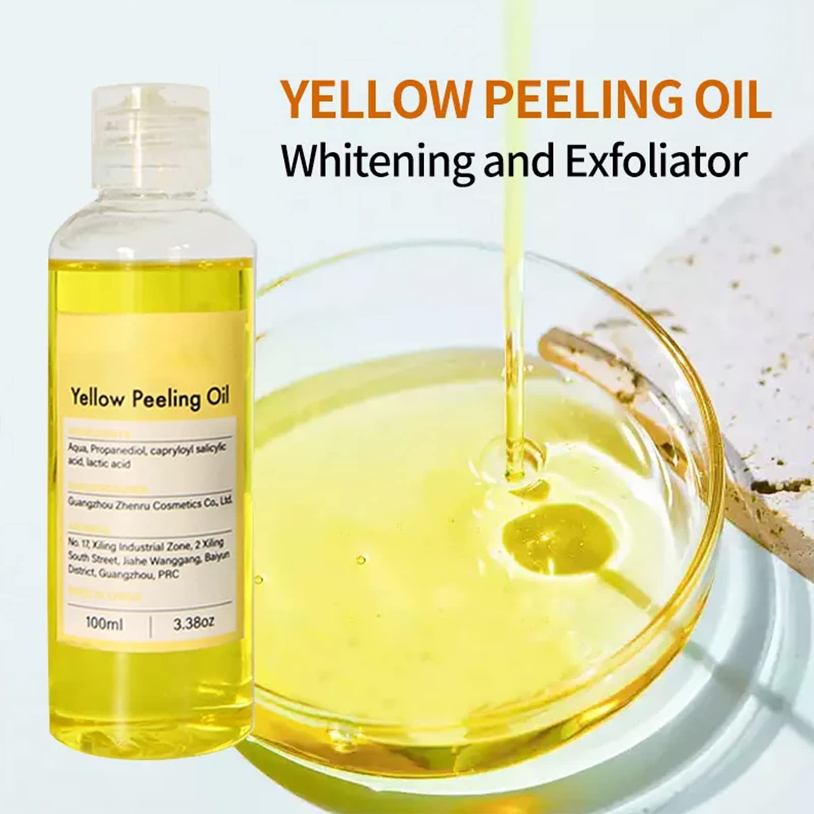 Generic Exfoliating Gel, Yellow Peeling Oil Extra Strength, Brightening Face & Body Scrub, Ordinary Peeling Solution for Dark Skin and Dark Spots (1.8 OZ)