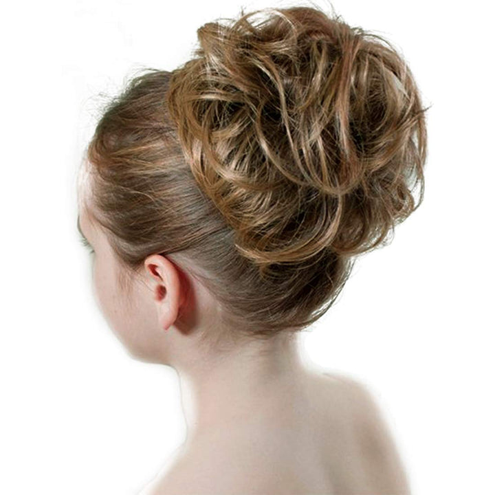 Dodoing Curly Messy Hair Bun Extension Ponytail Hairpiece Hair Extensions, Bleach Blonde,One Size