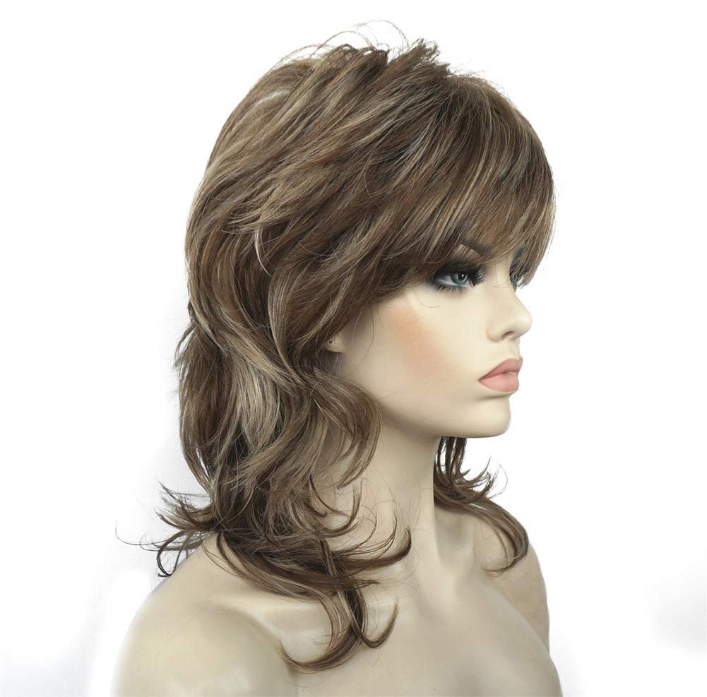 #Ab607: Aimole Shaggy Layered Wig Shoulder Length Women'S Wig With Hair Bangs Premium Synthetic Hair Wig For Women #Ab607