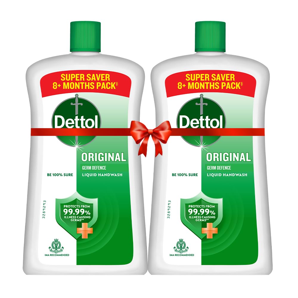 Dettol Liquid Handwash Bottle - Original Hand Wash- 875ml (Pack of 2) | Germ Defence Formula | 10x Better Germ Protection