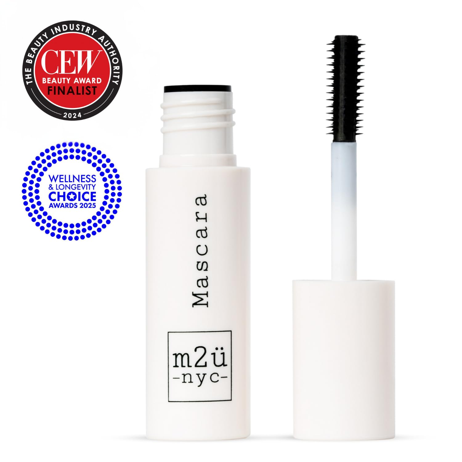 M2U NYC Black Mini Tubing Mascara (0.06 oz.) – Made with Tubing Technology for Lash Extension Effect – Clump-Free & Smudge-Proof Lengthening Mini Mascara for All Day Wear, Safe for Sensitive Eyes