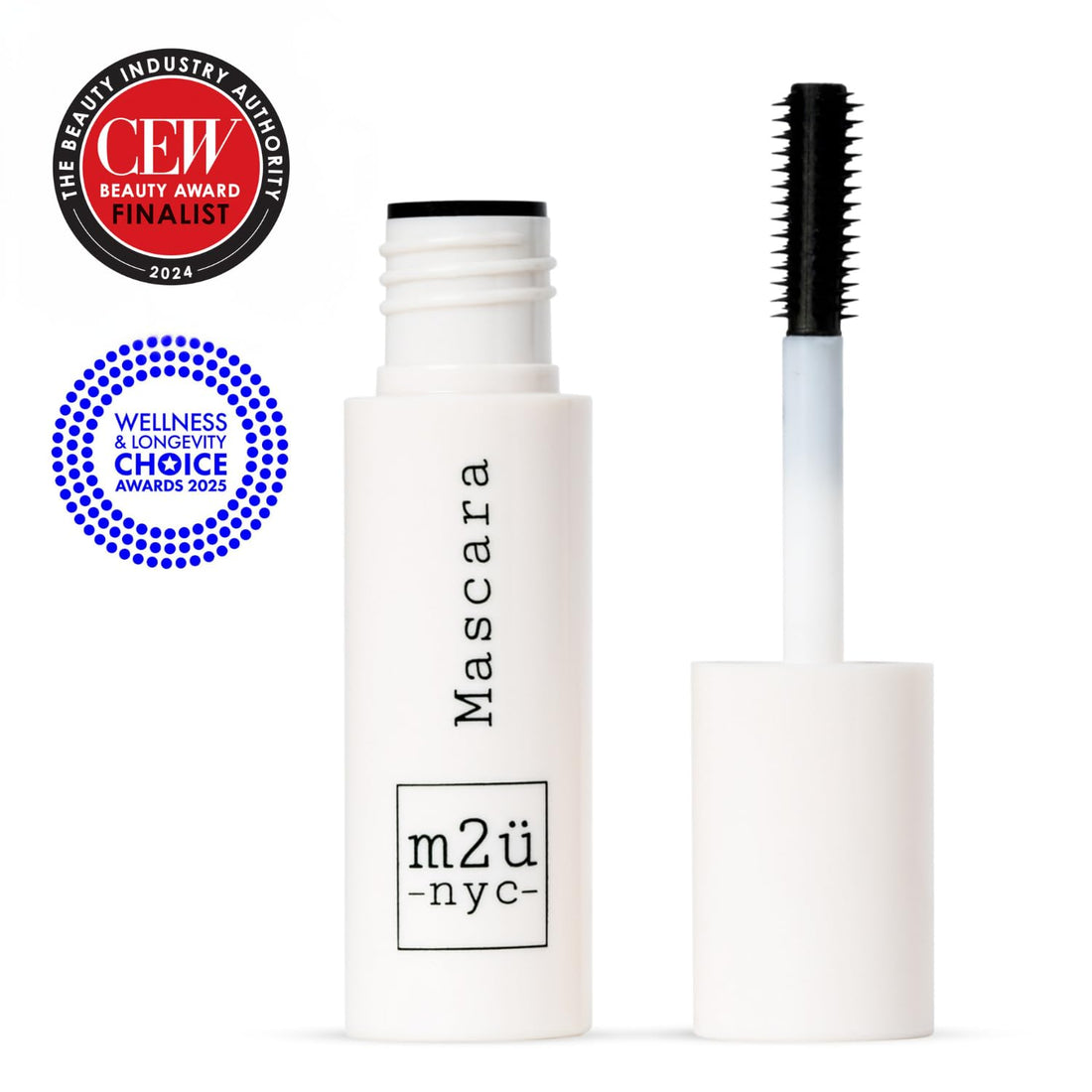 M2U NYC Black Mini Tubing Mascara (0.06 oz.) – Made with Tubing Technology for Lash Extension Effect – Clump-Free & Smudge-Proof Lengthening Mini Mascara for All Day Wear, Safe for Sensitive Eyes