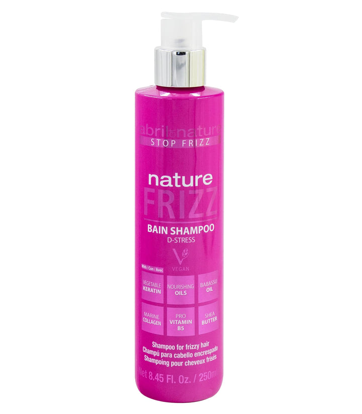 abril et nature - Professional Anti-Frizz Hair Care Set - Hydrates and Maintains Smooth Hair - Shampoo, Conditioner, and Serum Pack for Frizzy Hair - Softer and Shiner Hair - 550 ml/18,59oz