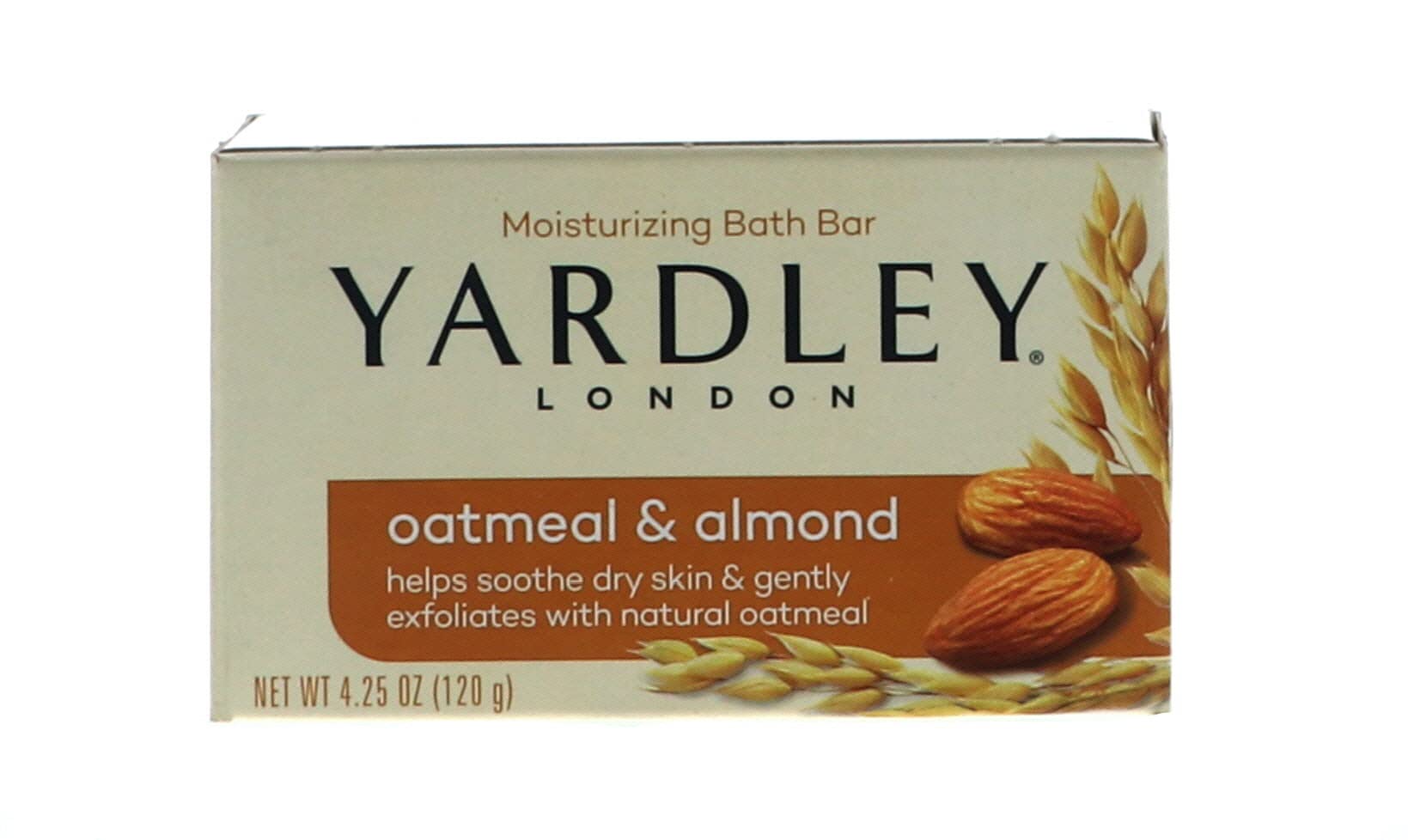 Yardley London Moisturizing Bar Oatmeal & Almond with Natural Oats 4.25 oz (Pack of 6)