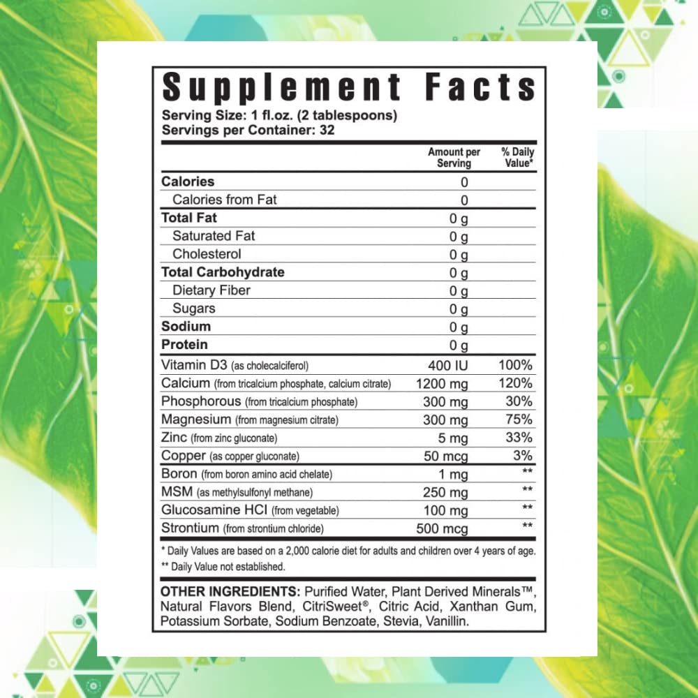 Youngevity Beyond Osteo-FX Liquid 32 oz - Calcium & Magnesium 1200/300mg + Vitamin D3, Zinc, MSM, Glucosamine + 77 Trace Minerals - Supplement for Bone and Joint Health