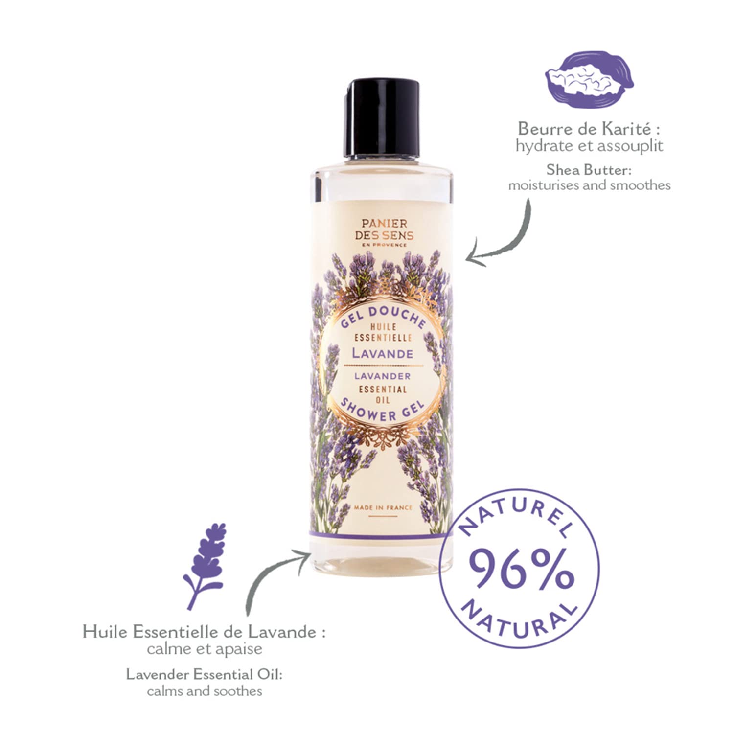 Panier des Sens Shower Gel - Relaxing Lavender - 8.4 fl.oz.