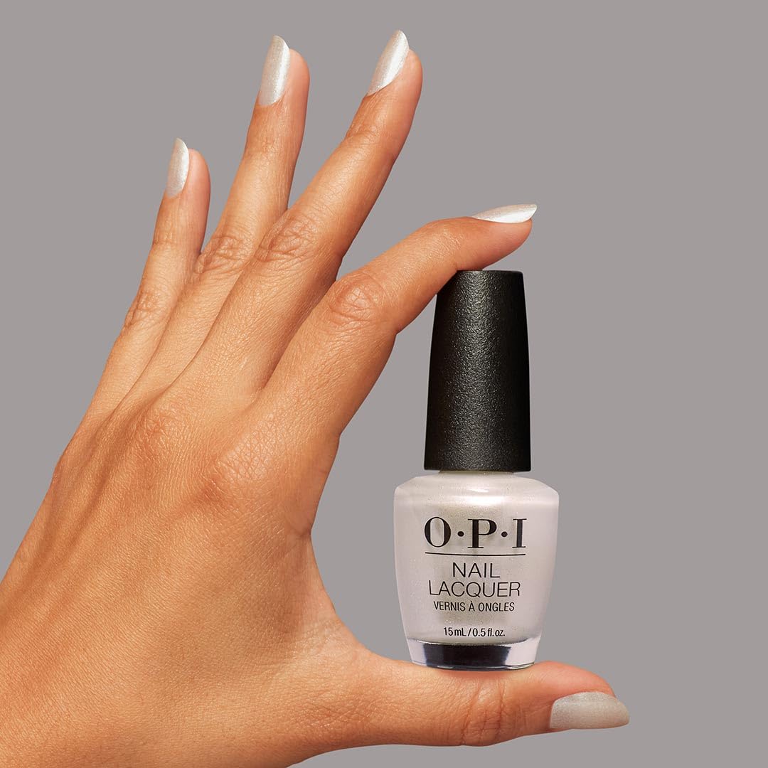 OPI Nail Lacquer Hands In The Clouds | Sheer Pastel White Shimmer Chip Resistant Nail Polish | OPI'm Dreaming Collection