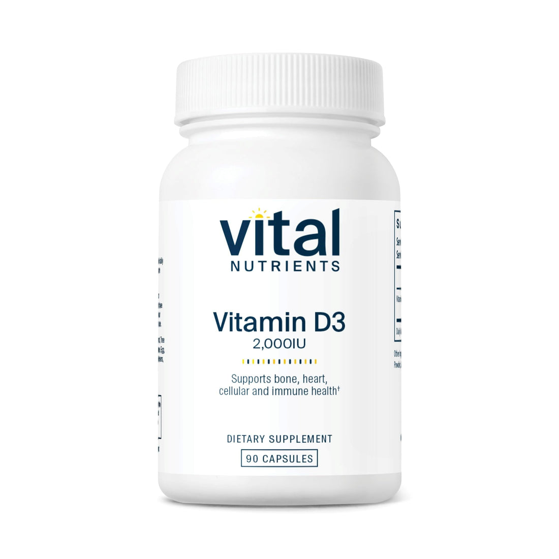 Vital Nutrients Vitamin D 2000 IU | Vitamin D3 Supplement | Healthy Bones, Teeth, Muscles*| Cellular & Immune Function | Calcium Absorption | Gluten, Dairy and Soy Free | 90 Capsules