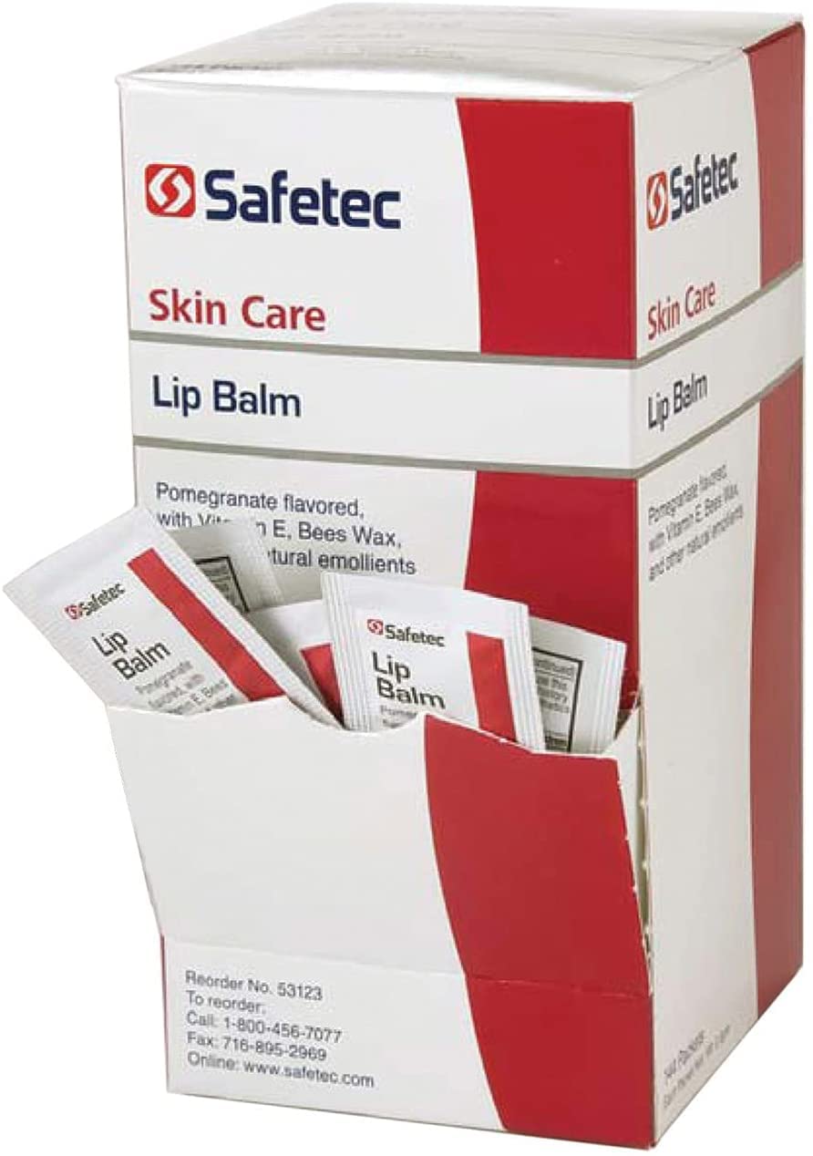 144 : Safetec Lip Balm Pomegranate Flavored - 144 packets/box (0.5 gram each)