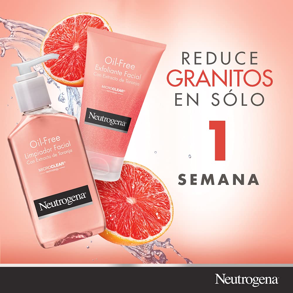 Neutrogena Oil Free Pink Grapefruit Acne Face Wash with Vitamin C, Salicylic Acid Acne Treatment Medicine, Gentle Foaming Vitamin C Facial Scrub to Treat and Prevent Breakouts, 4.2 fl. oz
