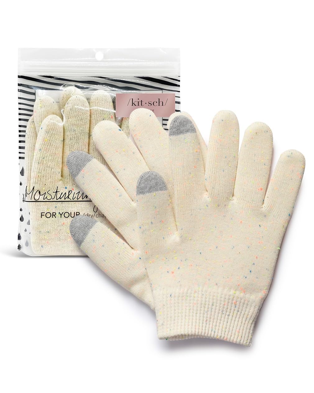 Kitsch Moisturizing Gloves Overnight for Dry Hands Treatment, for Women & Men | Soft Hydrating & Infused Gel Spa Gloves for Kids, One Size Fits Most, Washable & Reusable Pair