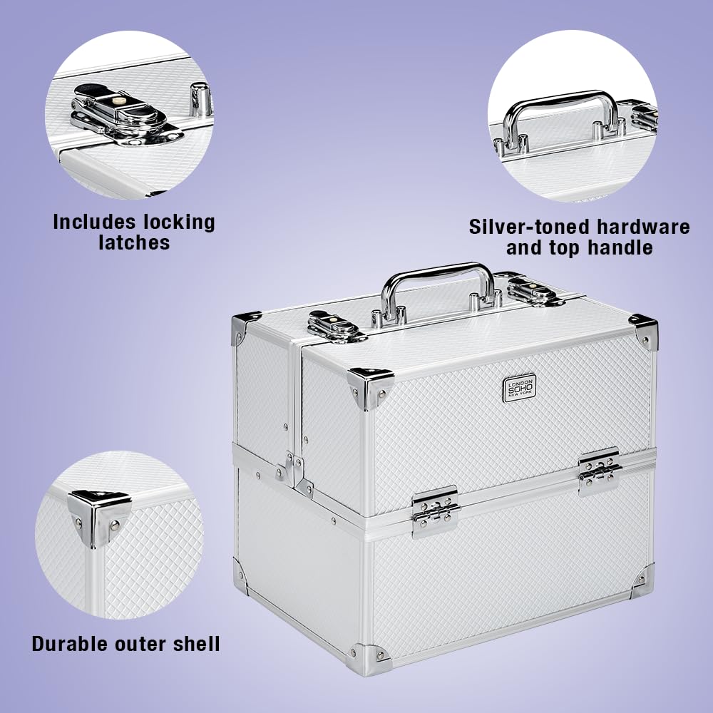 SOHO Pro Texture Diamond Silver Beauty Case