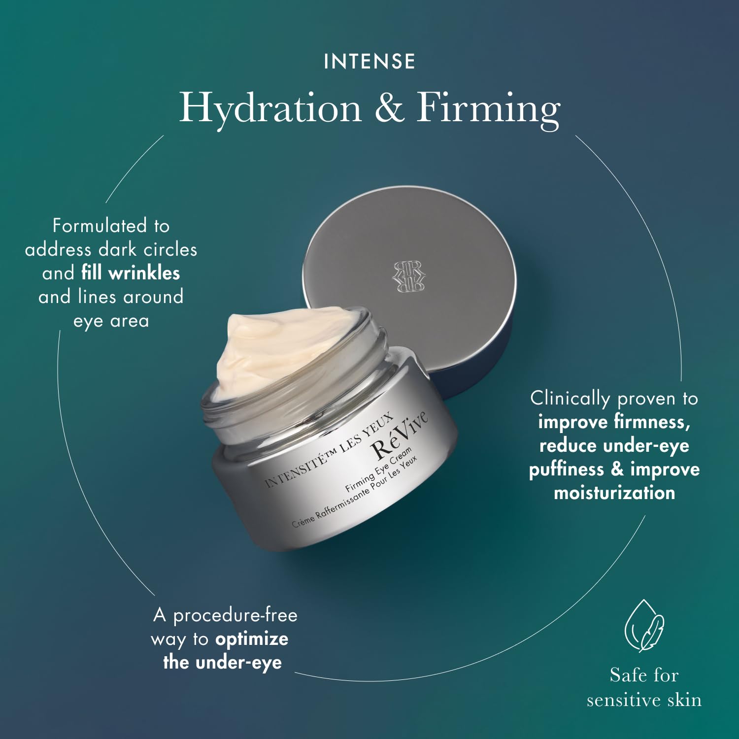 RéVive Firming Eye Cream - Intensité Les Yeux Hydrating Eye Cream & Puffy Eyes Treatment - Helps to Improve Dark Circles, Fine Lines & Wrinkles - Enriched with Hyaluronic Acid for Smoother Skin (15ml)