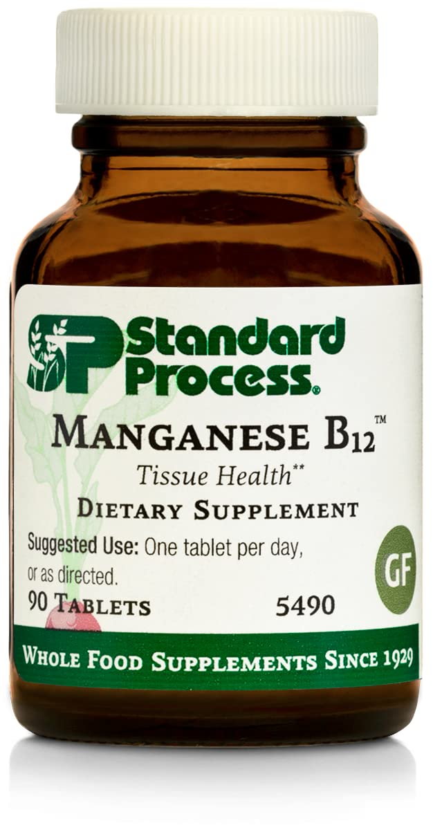 Standard Process Inc. Manganese B12 - Whole Food Hemoglobin and Antioxidant with Manganese, Organic Carrot, Maltodextrin, Copper, Organic Sweet Potato, Camu Camu, Vitamin B12-90 Tablets